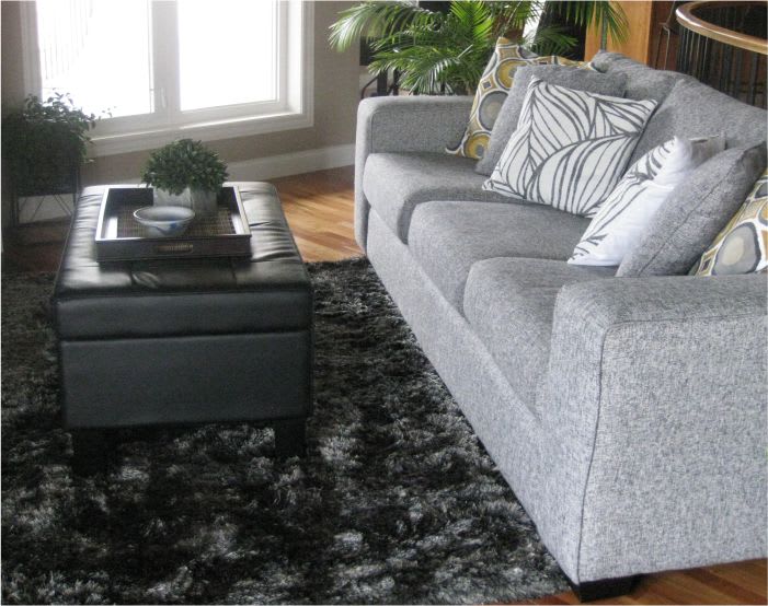 staged living room classic black grey