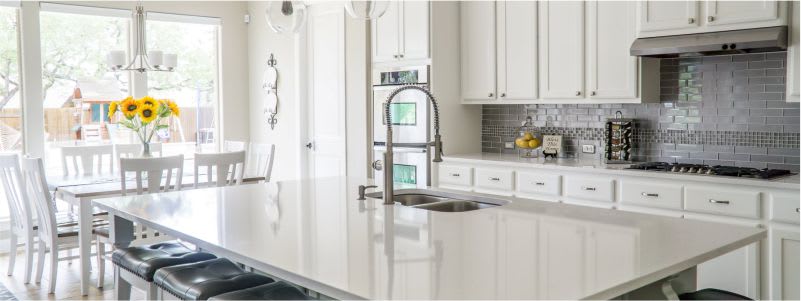 staged kitchen area - envision living here