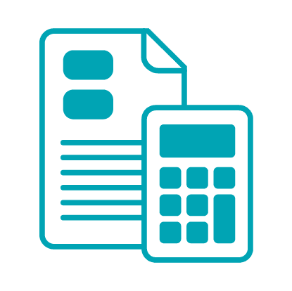 Calculator and Invoice graphic